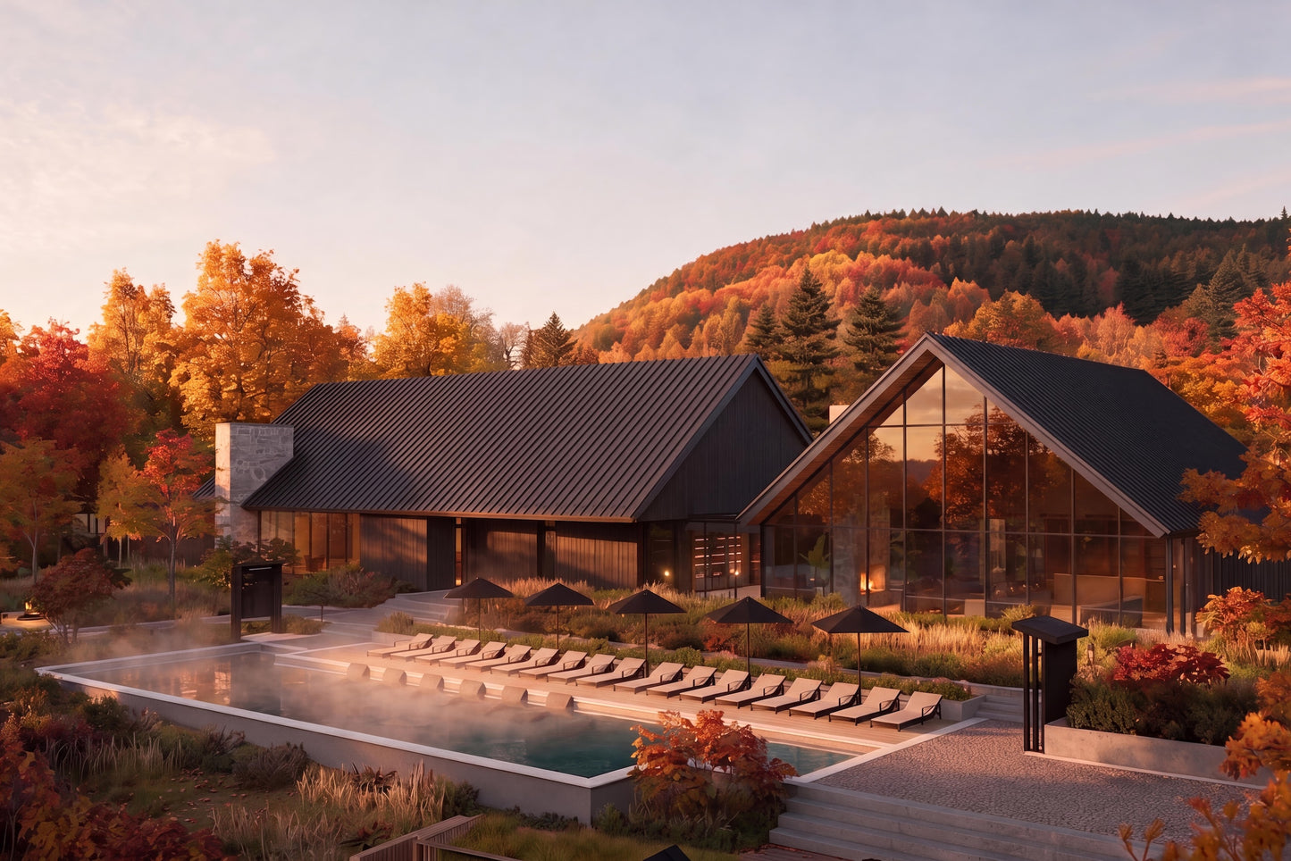 Entry to the thermal experience - Saint-Sauveur pre-opening